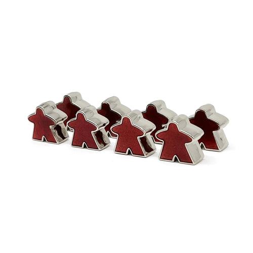 8 Pack of Red Enamel Meeples by Norse Foundry - Out of Play