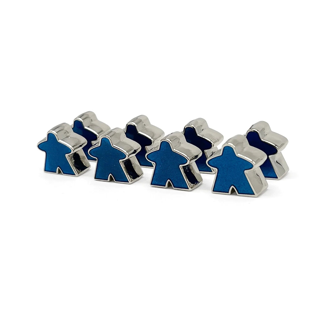 8 Pack of Blue Enamel Meeples by Norse Foundry - Out of Play