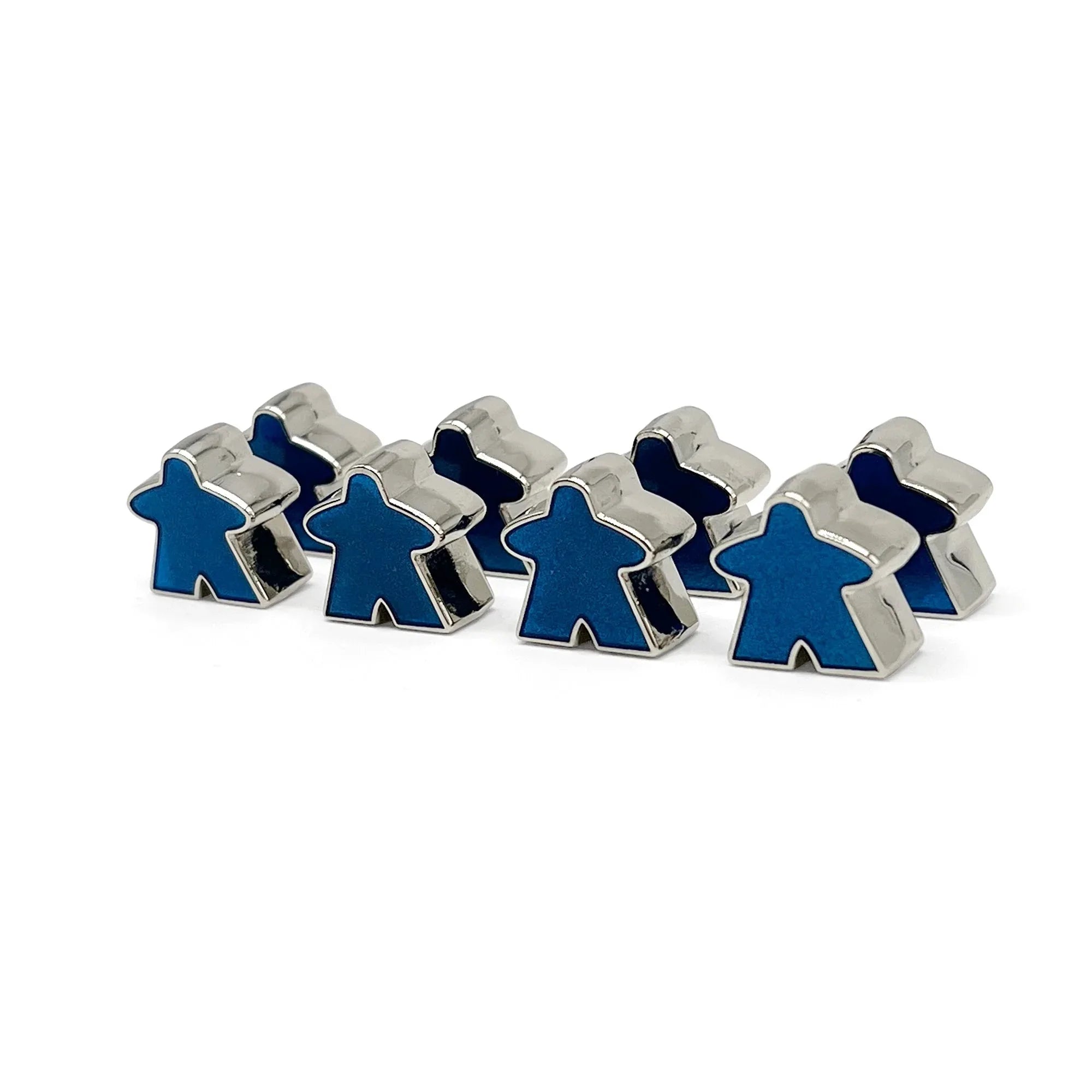 8 Pack of Blue Enamel Meeples by Norse Foundry - Out of Play