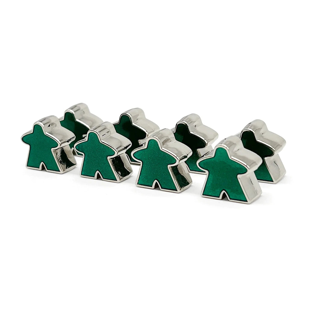 8 Pack of Green Enamel Meeples by Norse Foundry - Out of Play