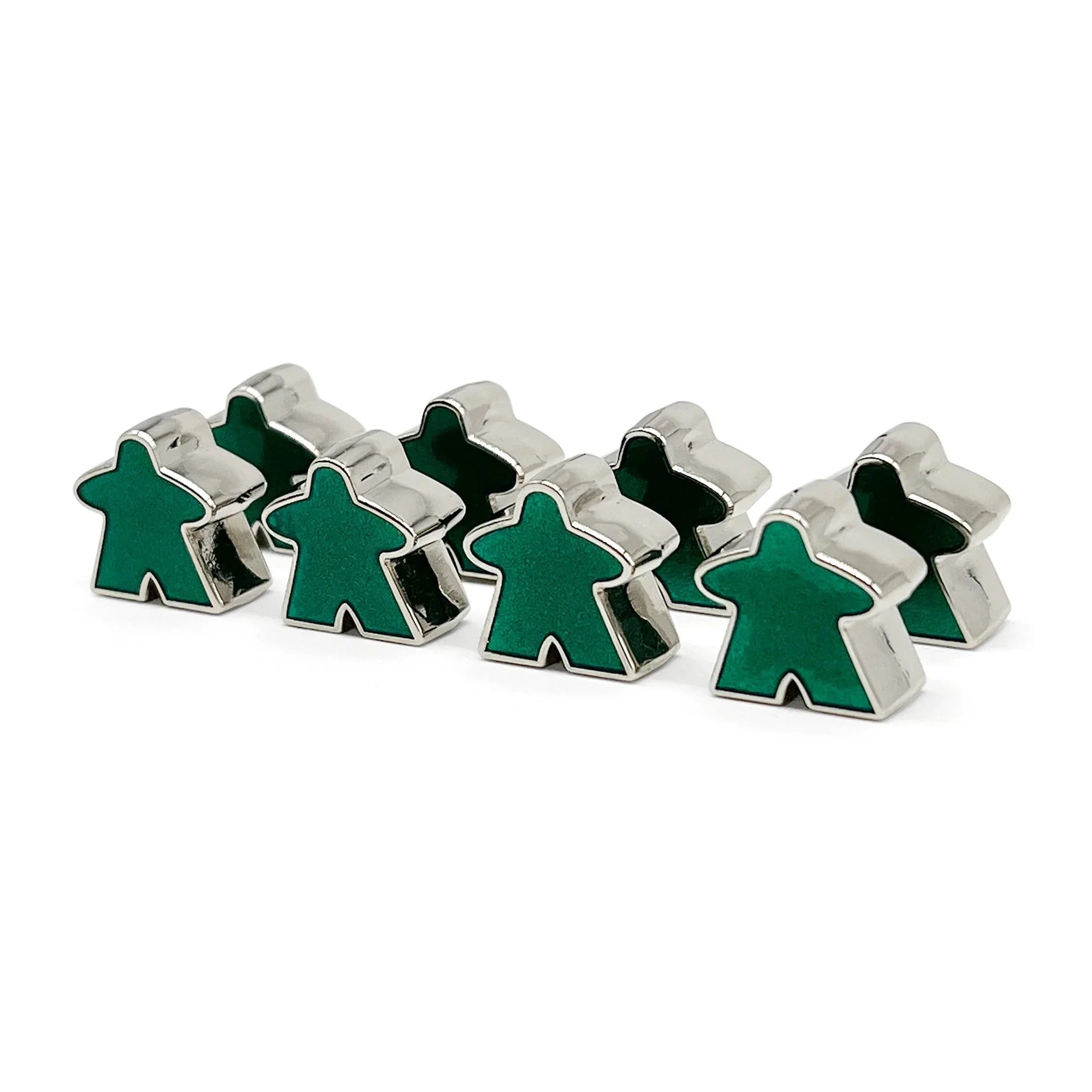 8 Pack of Green Enamel Meeples by Norse Foundry - Out of Play