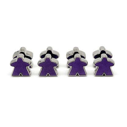 8 Pack of Purple Enamel Meeples by Norse Foundry - Out of Play
