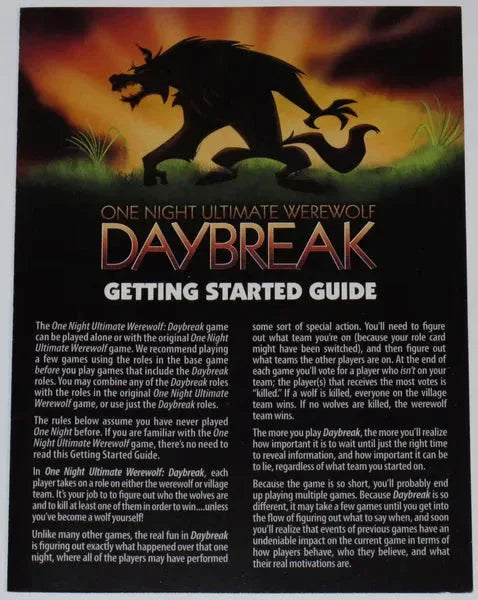 One Night Ultimate Werewolf - Daybreak - Board Game - Out of Play