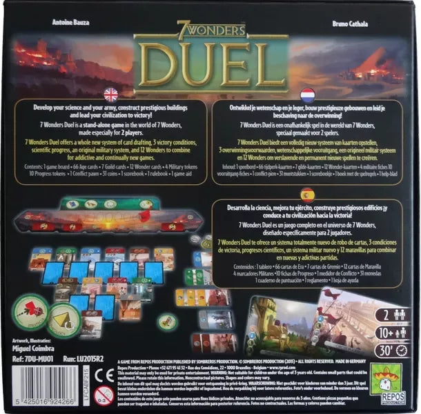 7 Wonders - Duel - Board Game - Out of Play