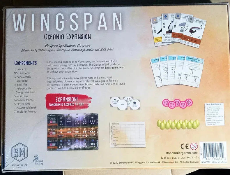Wingspan - Oceania Expansion - Board Game - Out of Play
