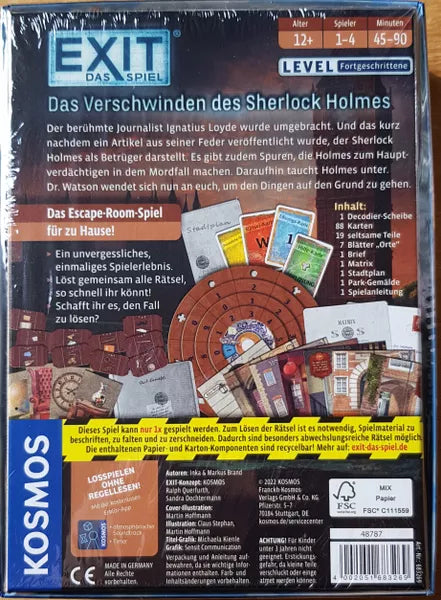 EXIT The Game - The Disappearance of Sherlock Holmes - Board Game - Out of Play