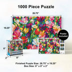 Stained Glass - Flowers in Bloom 1000 Piece Jigsaw Puzzle