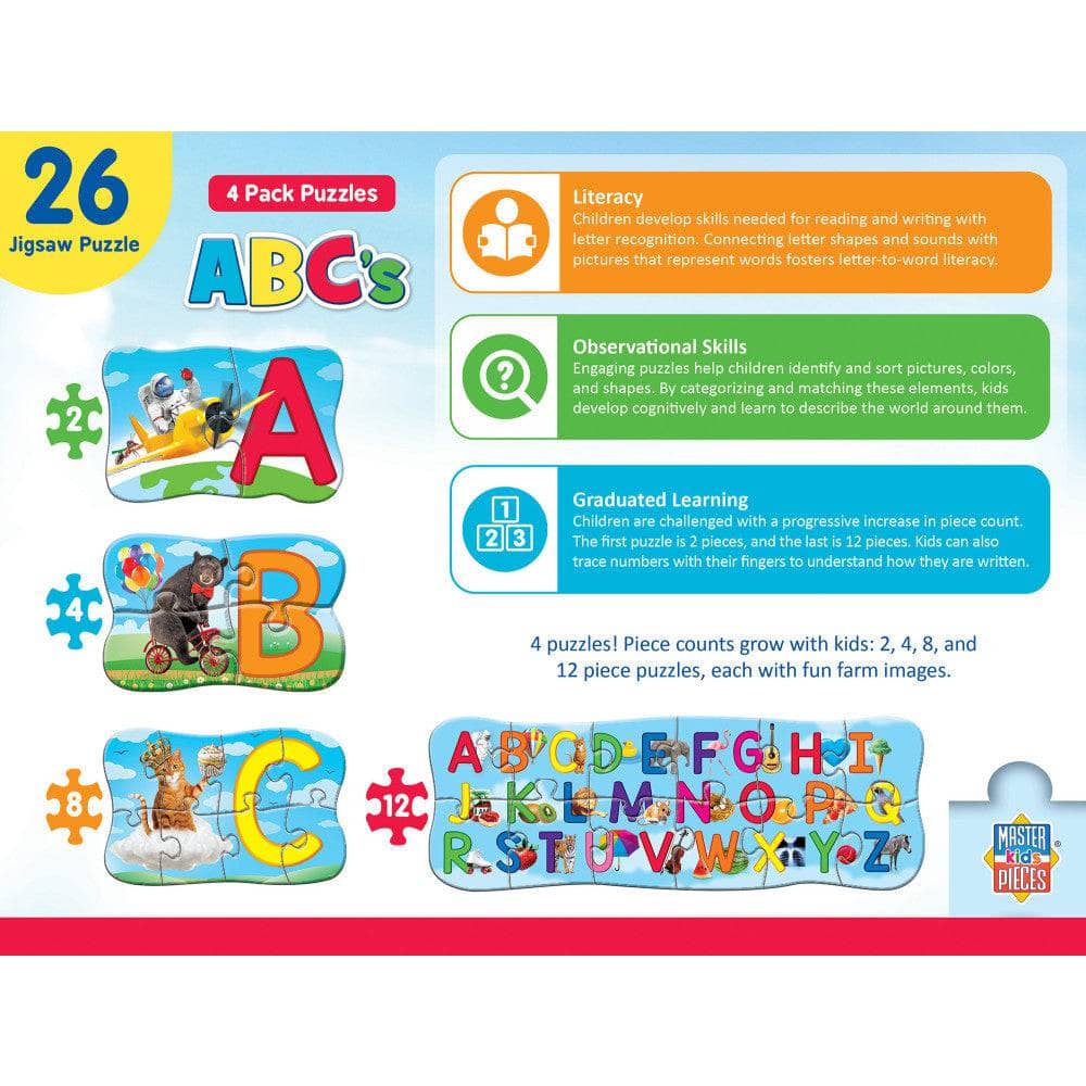 ABC's - Educational 4-Pack Jigsaw Puzzles - Out of Play