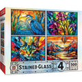 Stained Glass - 500 Piece Jigsaw Puzzles 4-Pack
