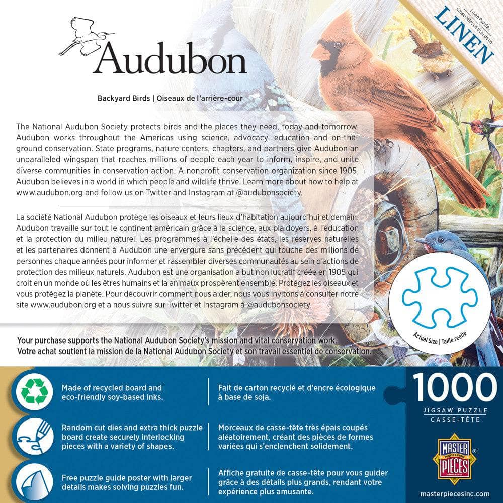 Audubon - Backyard Birds 1000 Piece Jigsaw Puzzle - Out of Play