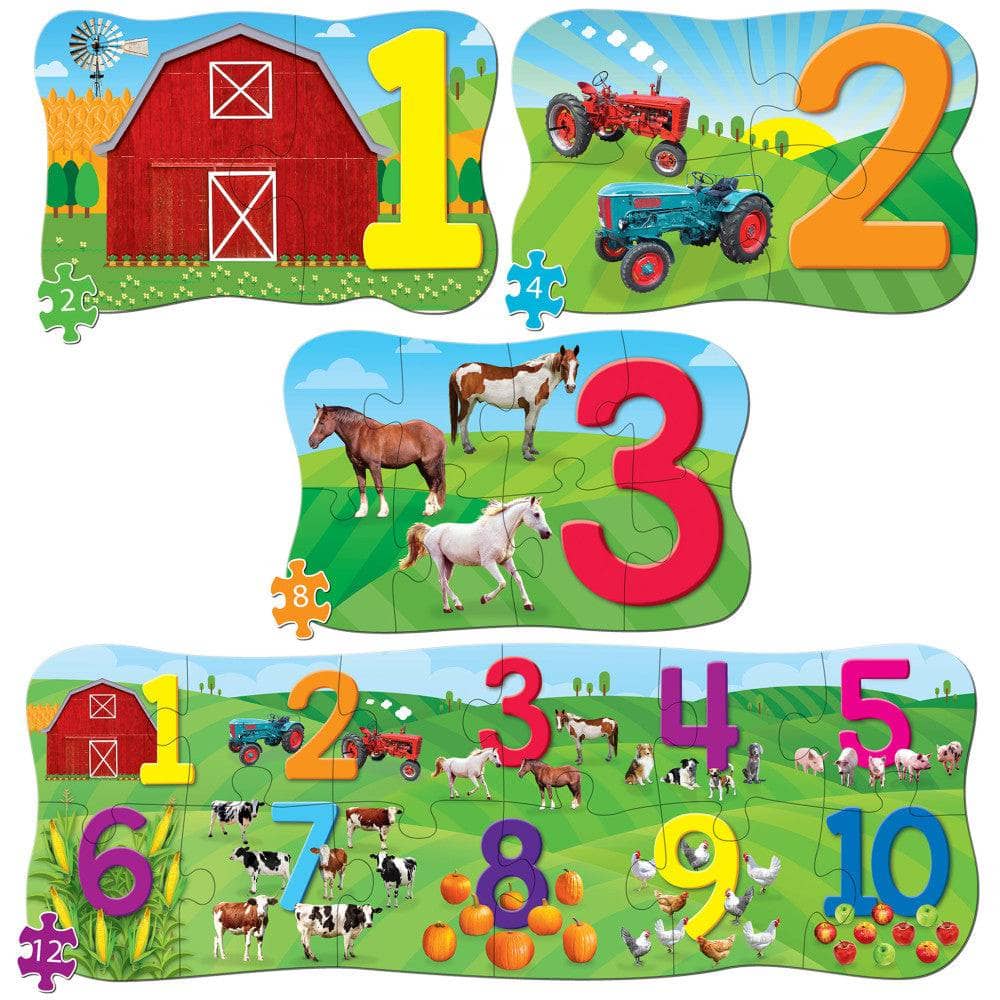 123's - Educational 4-Pack Jigsaw Puzzles - Out of Play