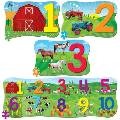 123's - Educational 4-Pack Jigsaw Puzzles - Out of Play