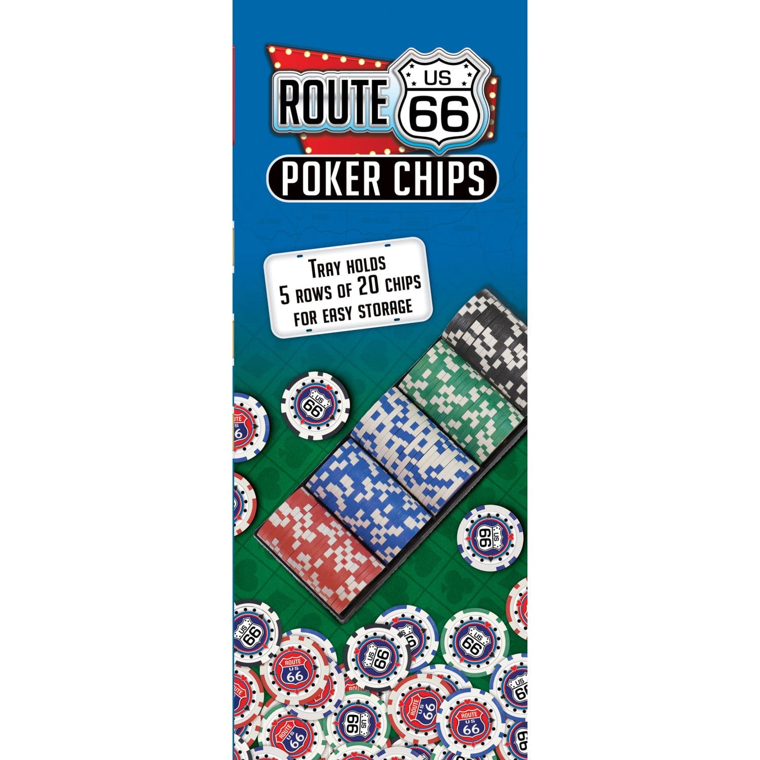 Route 66 100 Piece Poker Chips - Out of Play