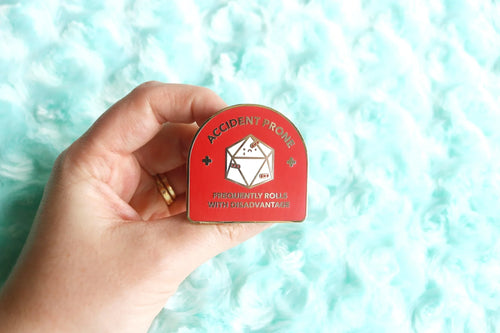 Accident Prone D20 Hard Enamel Pin - Out of Play