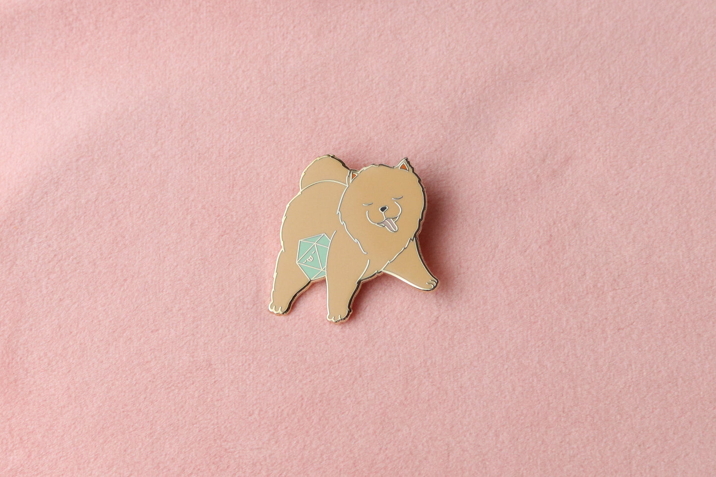 Chow Chow D20 Dice Buddy Hard Enamel Pin