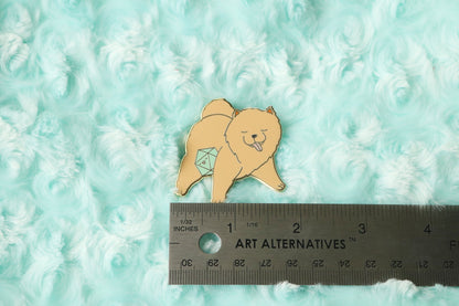 Chow Chow D20 Dice Buddy Hard Enamel Pin