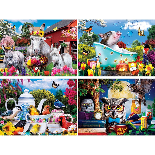 Wild & Whimsical - 500 Piece Jigsaw Puzzles 4 Pack MasterPieces Puzzle Company INC