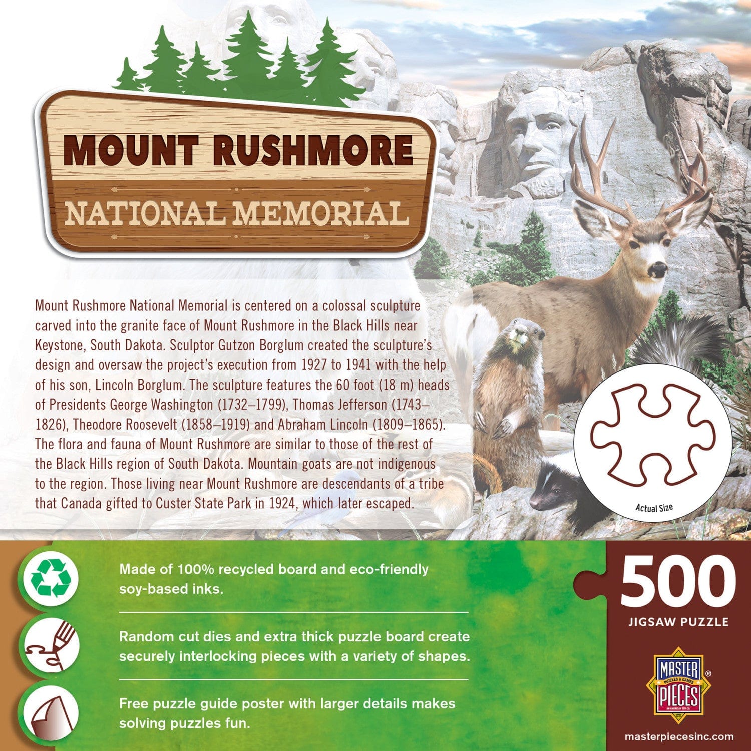 Mount Rushmore National Memorial 500 Piece Jigsaw Puzzle MasterPieces Puzzle Company INC