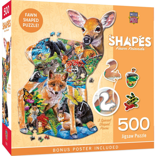 Shapes - Fawn Friends 500 Piece Jigsaw Puzzle MasterPieces Puzzle Company INC