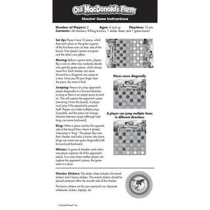 Old MacDonald's Farm Checkers Board Game - Out of Play