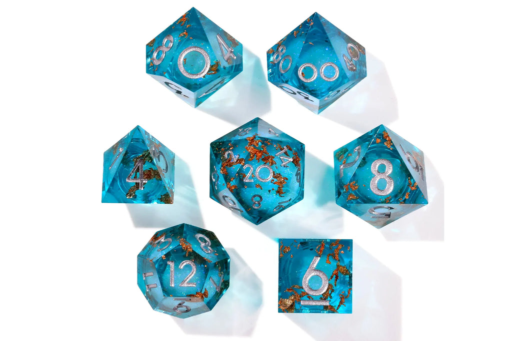 Sunken Treasure Liquid Core RPG Dice Set - 7 Pieces - Out of Play