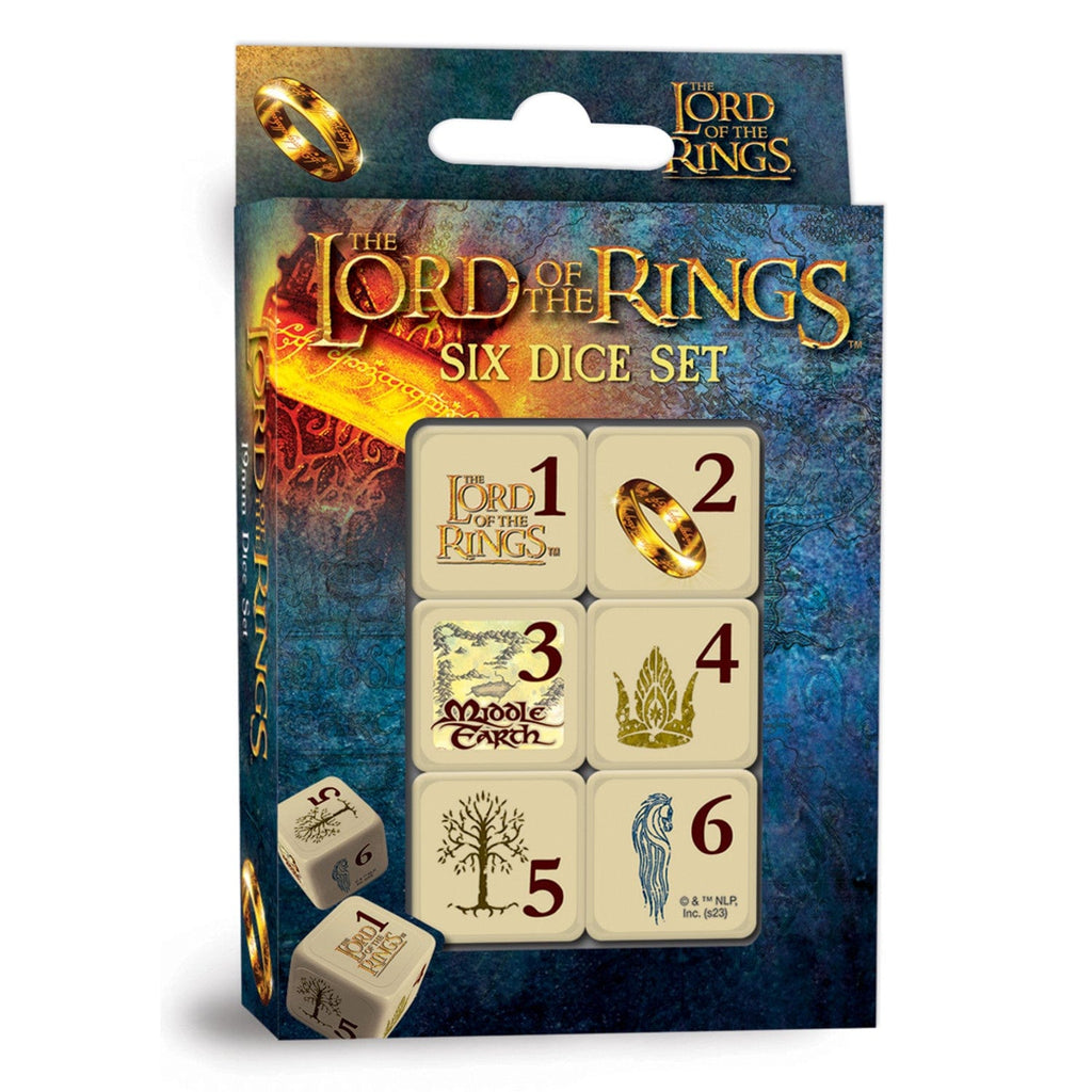 Lord of the Rings 6 Piece D6 Gaming Dice Set - Out of Play