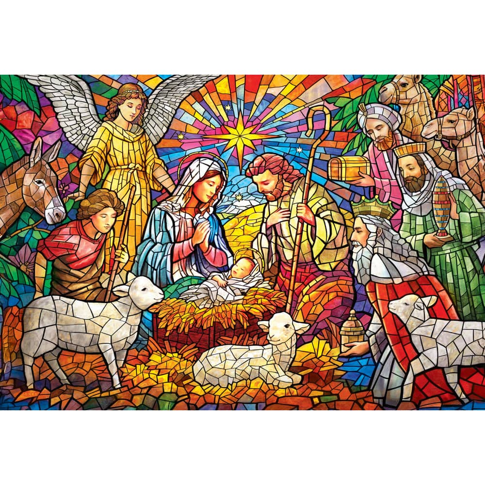 Signature Collection - Stained Glass Nativity 2000 Piece Jigsaw Puzzle