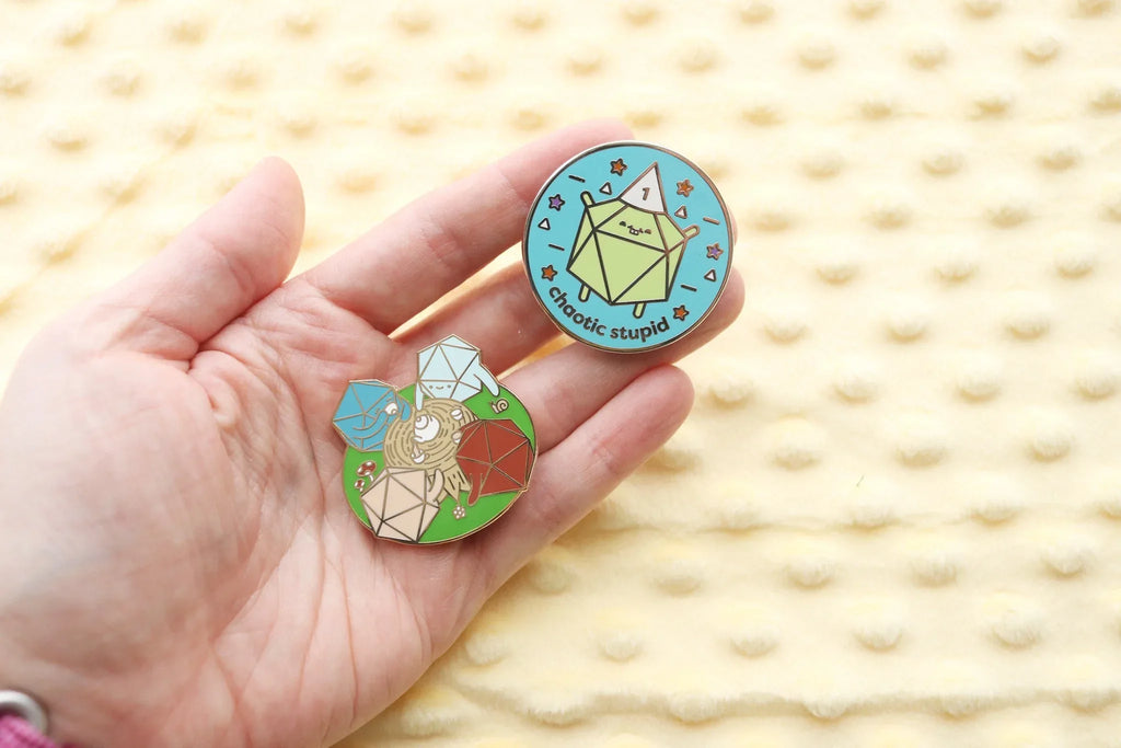 Chaotic Stupid D20 Alignment Hard Enamel Pin - Out of Play