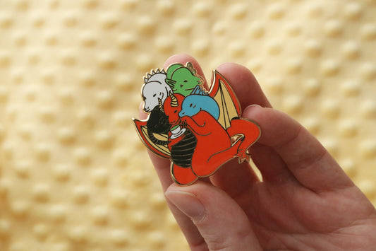 Tea Party Tiamat Enamel Pin