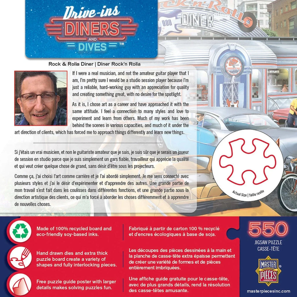 Drive-Ins, Diners & Dives - Rock & Rolla Diner 550 Piece Jigsaw Puzzle - Out of Play