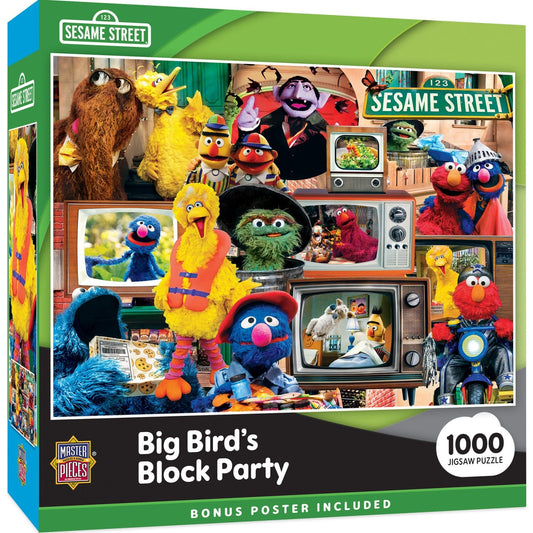 Sesame Street - Big Bird's Block Party 1000 Piece Jigsaw Puzzle - Out of Play