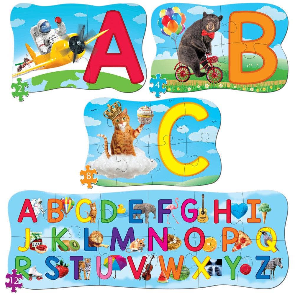 ABC's - Educational 4-Pack Jigsaw Puzzles - Out of Play