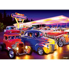 Cruisin' Route 66 - Friday Night Hot Rods 1000 Piece Jigsaw Puzzle - Out of Play