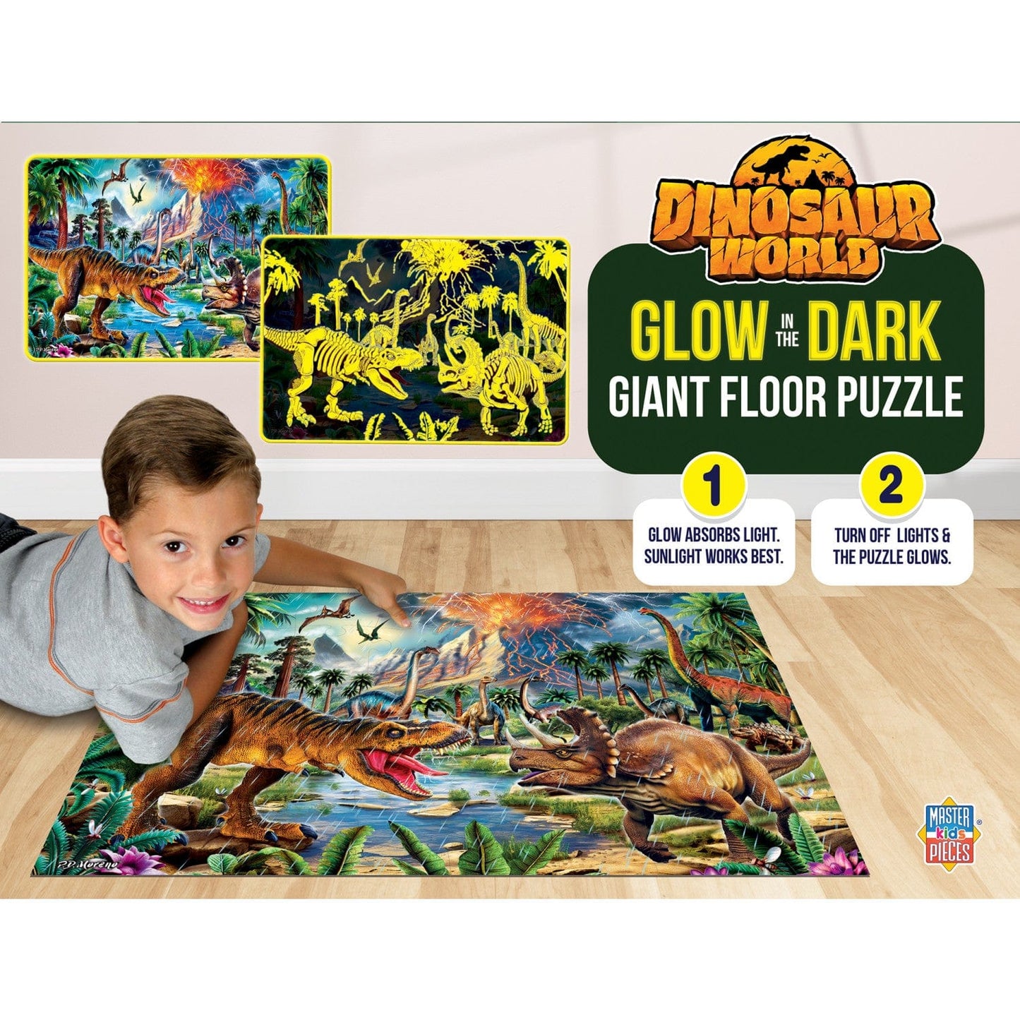 Glow in the Dark - Dinosaur World 48 Piece Floor Jigsaw Puzzle - Out of Play