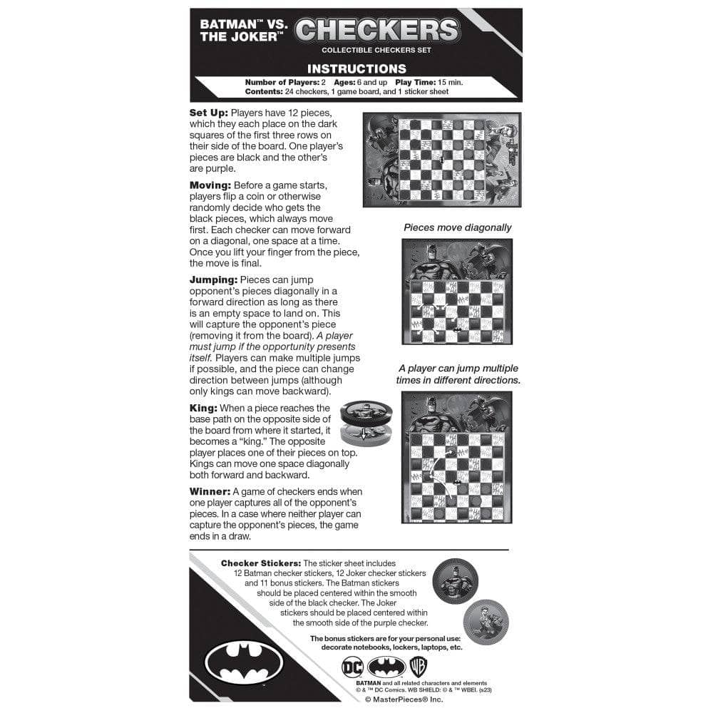 Batman vs The Joker Checkers Board Game - Out of Play