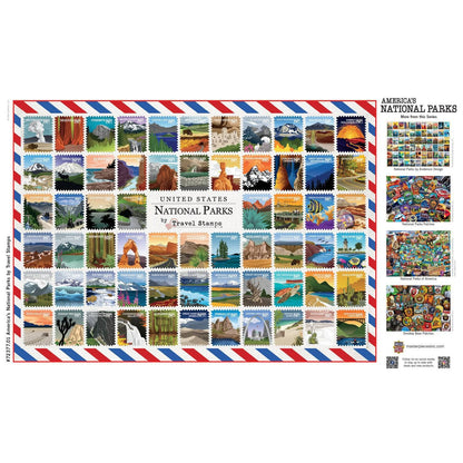 National Parks Travel Stamps 1000 Piece Jigsaw Puzzle - Out of Play