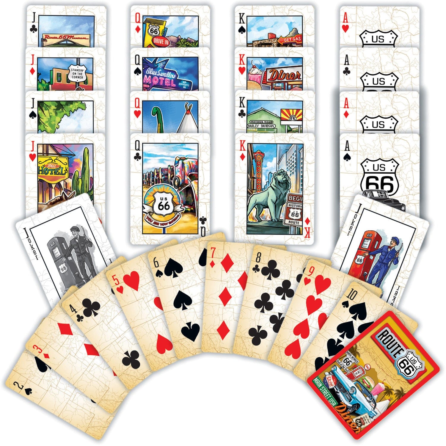 Route 66 Playing Cards - 54 Card Deck - Out of Play