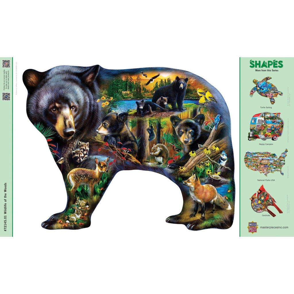 Shapes - Wildlife of the Woods 1000 Piece Shaped Jigsaw Puzzle - Out of Play