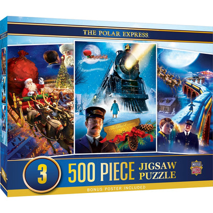 The Polar Express 3-pack 500 Piece Jigsaw Puzzle MasterPieces Puzzle Company INC