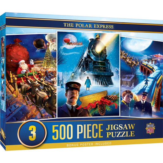 The Polar Express 3-pack 500 Piece Jigsaw Puzzle MasterPieces Puzzle Company INC