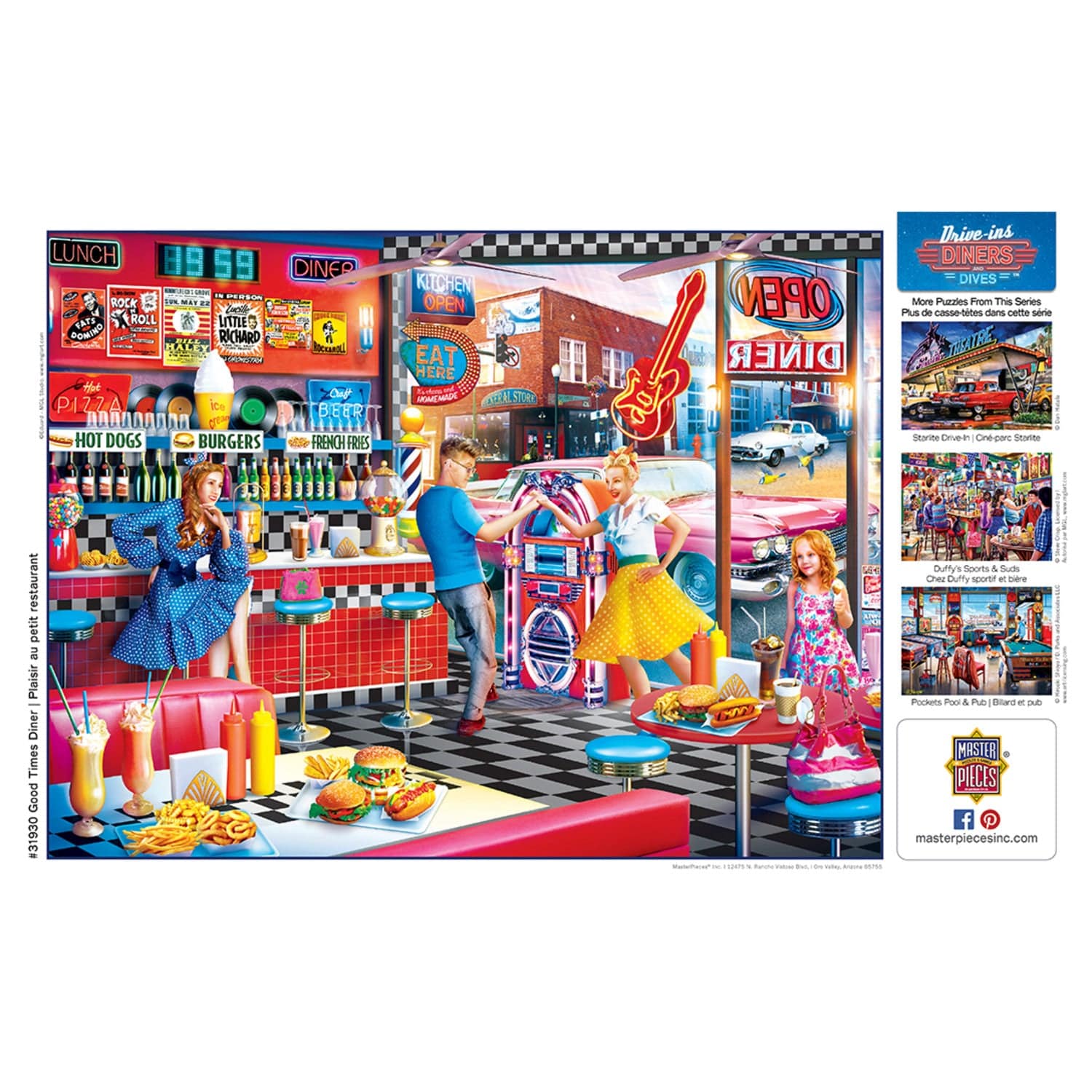 Drive-Ins, Diners & Dives - Good Times Diner 550 Piece Jigsaw Puzzle MasterPieces Puzzle Company INC