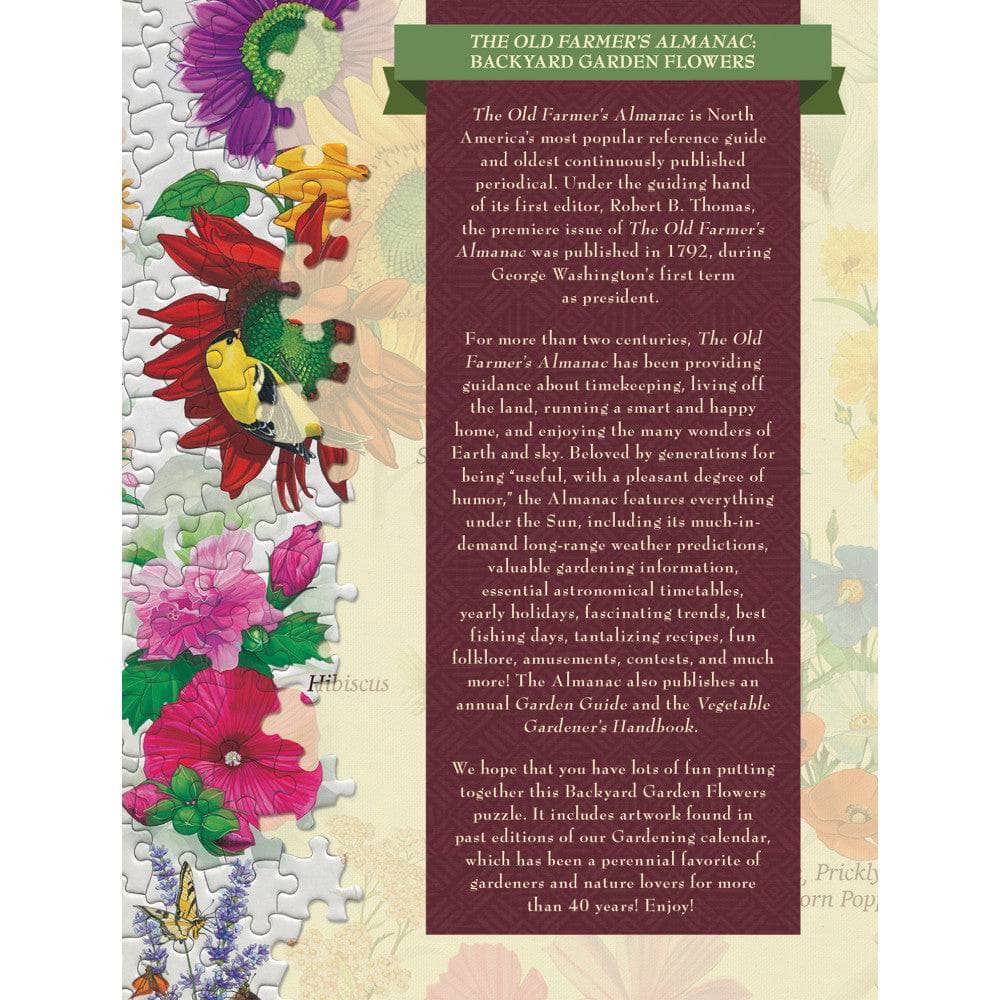 Farmer's Almanac - Backyard Garden Flowers 1000 Piece Jigsaw Puzzle - Out of Play