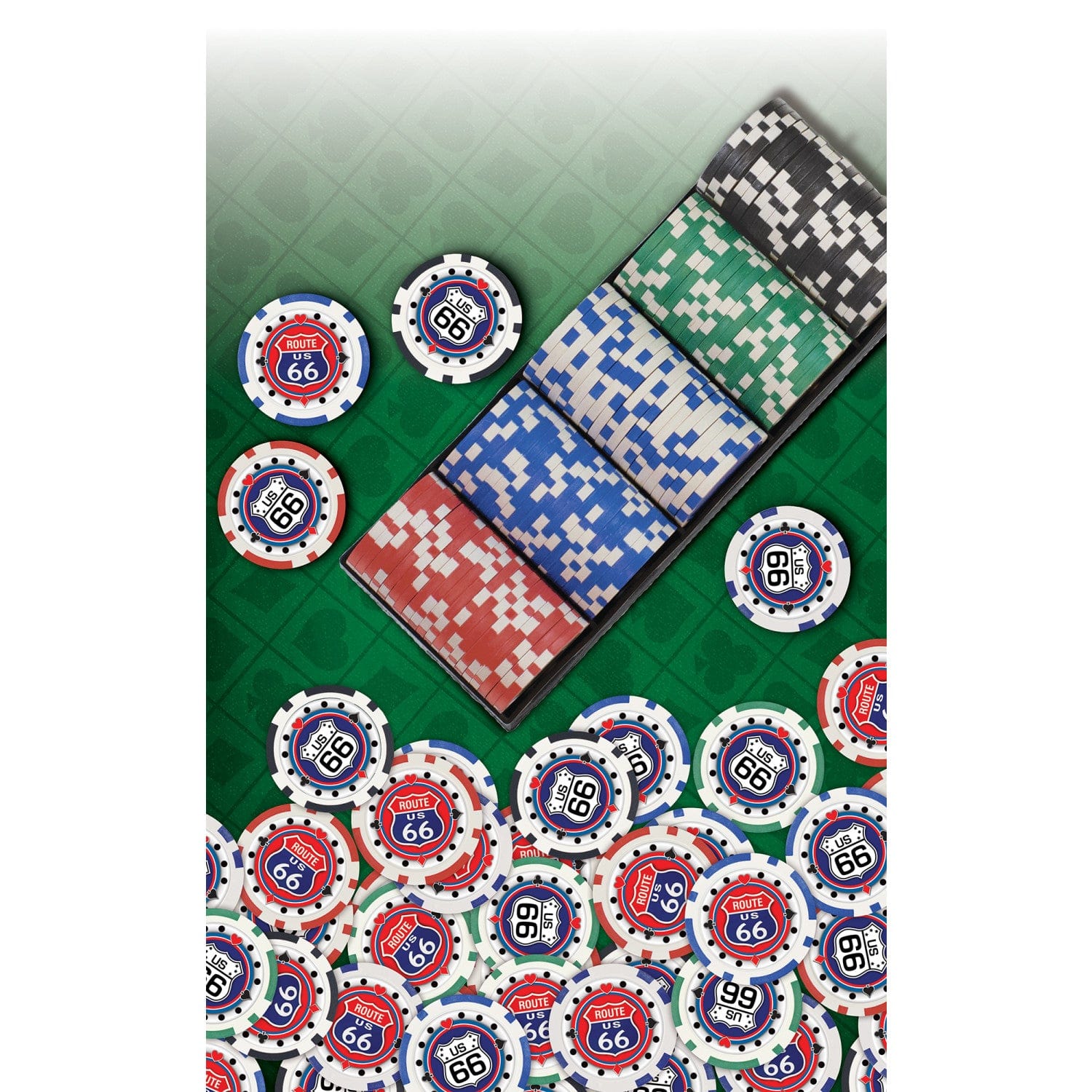 Route 66 100 Piece Poker Chips - Out of Play