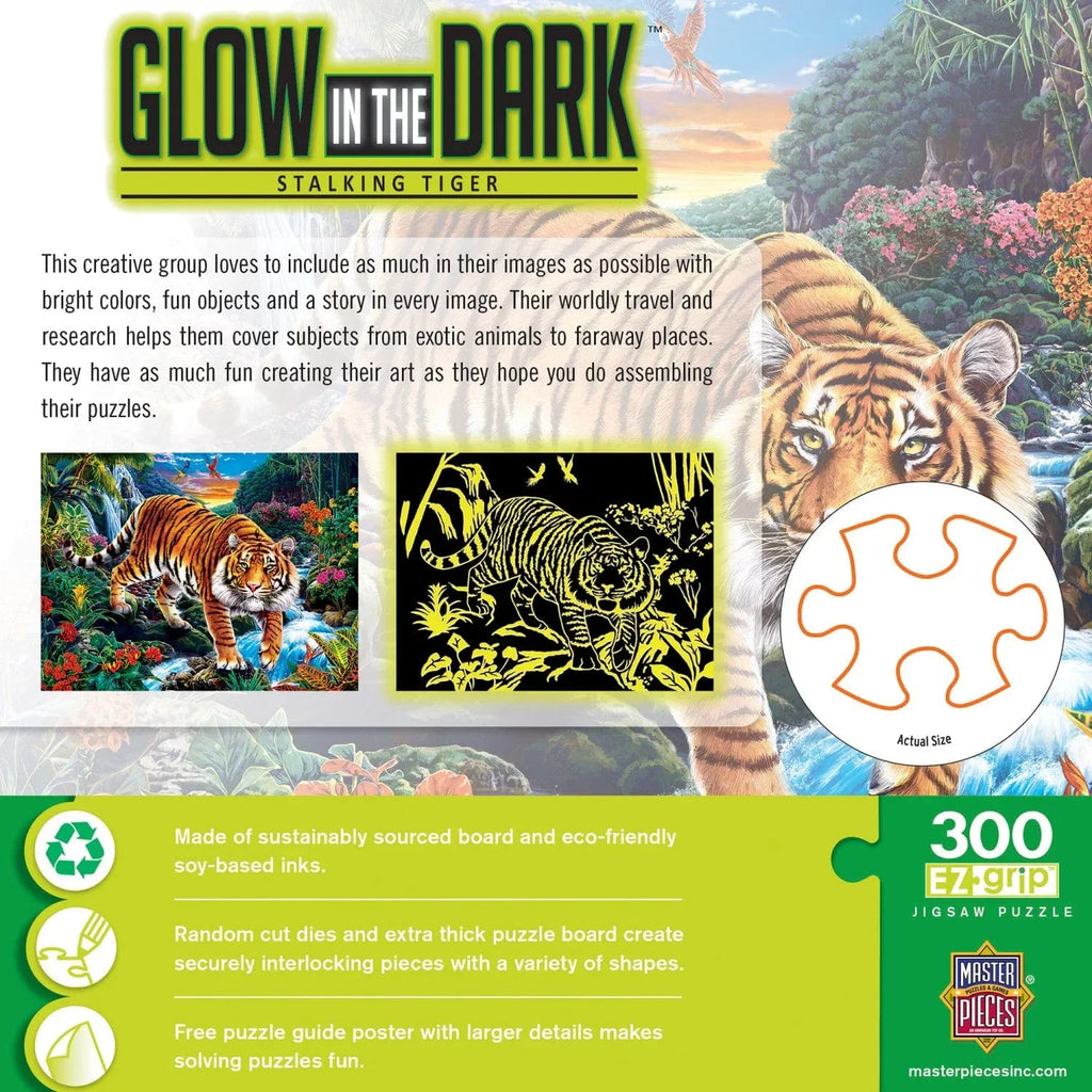 Glow in the Dark - Stalking Tiger 300 Piece EZ Grip Jigsaw Puzzle - Out of Play