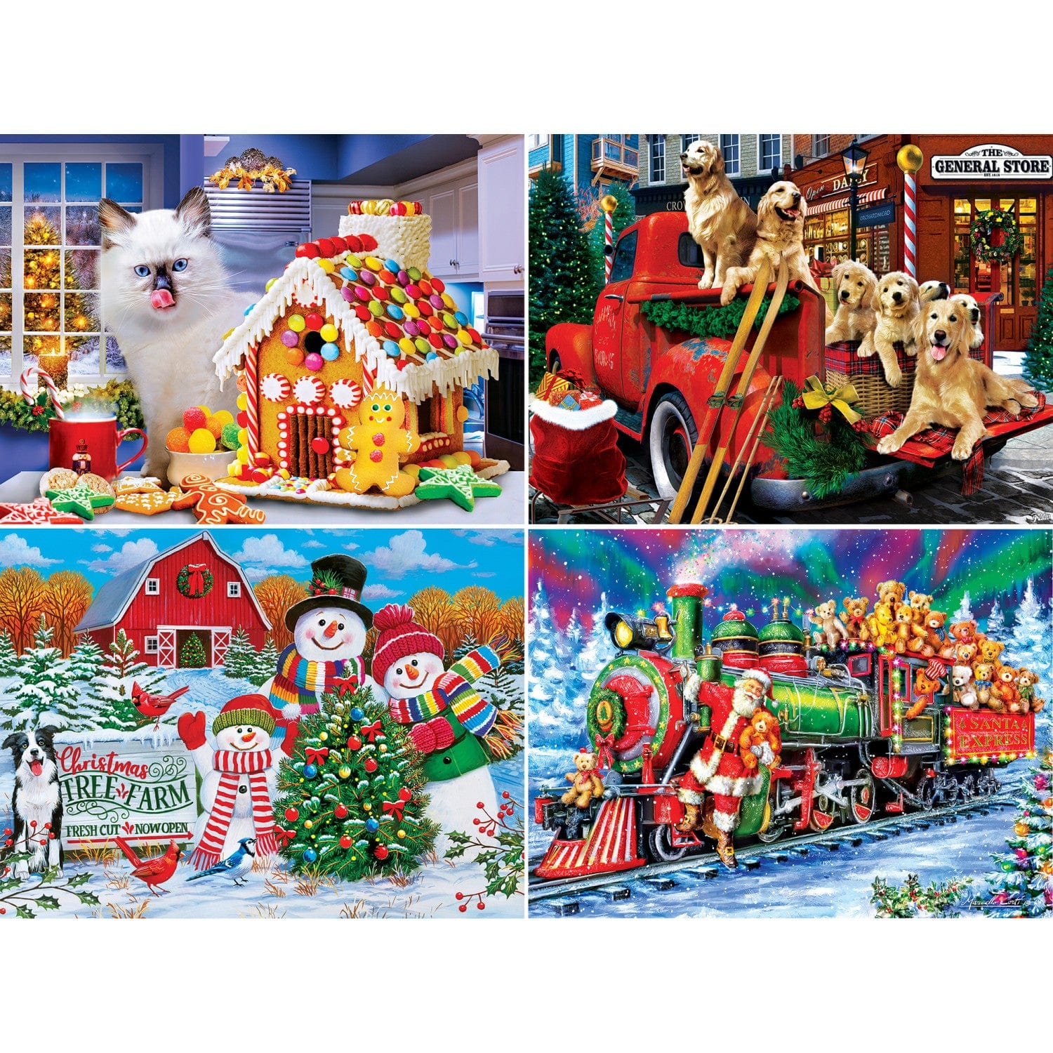 Season's Greetings - 500 Piece Jigsaw Puzzles 4-Pack - Out of Play