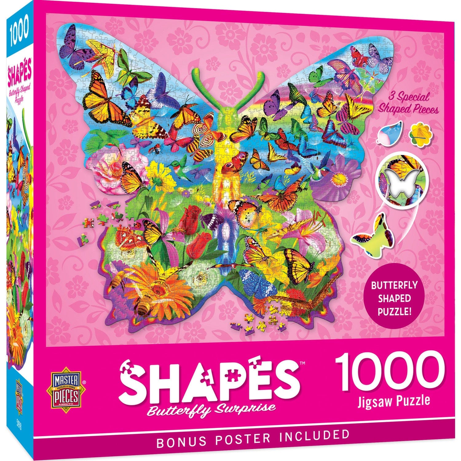 Shapes - Butterfly Surprise 1000 Piece Shaped Jigsaw Puzzle - Out of Play