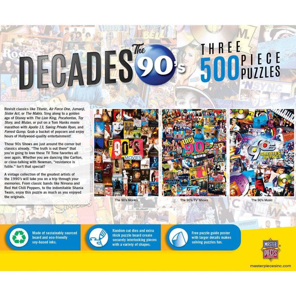 Decades - The 90's 500 Piece Jigsaw Puzzles 3 Pack - Out of Play