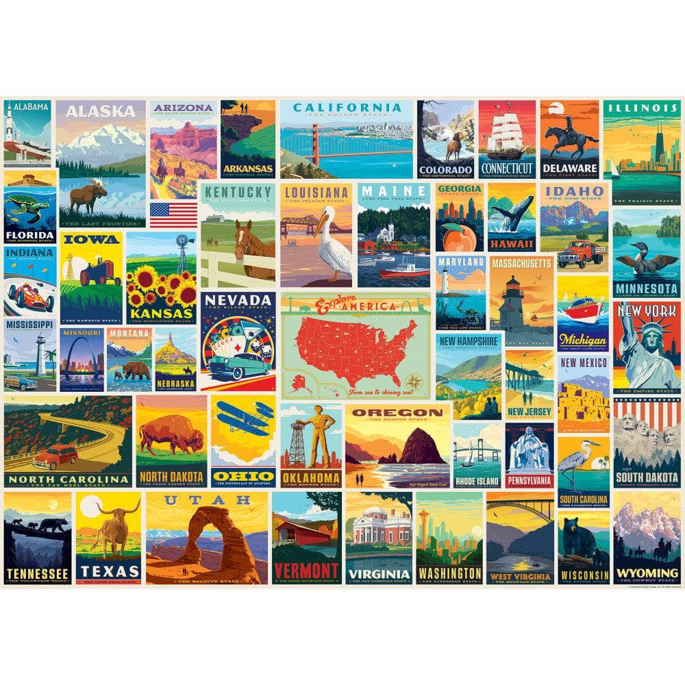 Vintage Posters - State Pride 1000 Piece Jigsaw Puzzle MasterPieces Puzzle Company INC