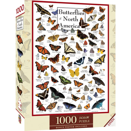 Butterflies of North America 1000 Piece Jigsaw Puzzle - Out of Play