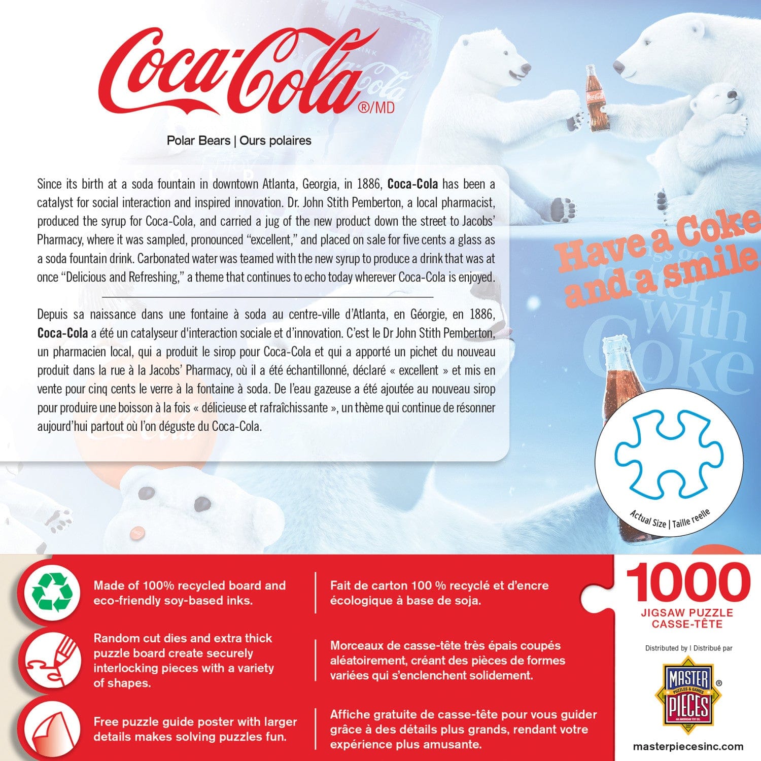 Coca-Cola Polar Bears 1000 Piece Jigsaw Puzzle - Out of Play